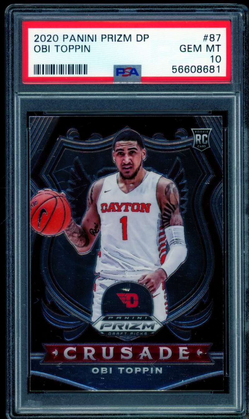 Obi Toppin Rookie Card 2020-21 Panini Prizm DP #87 PSA 10 Image 1