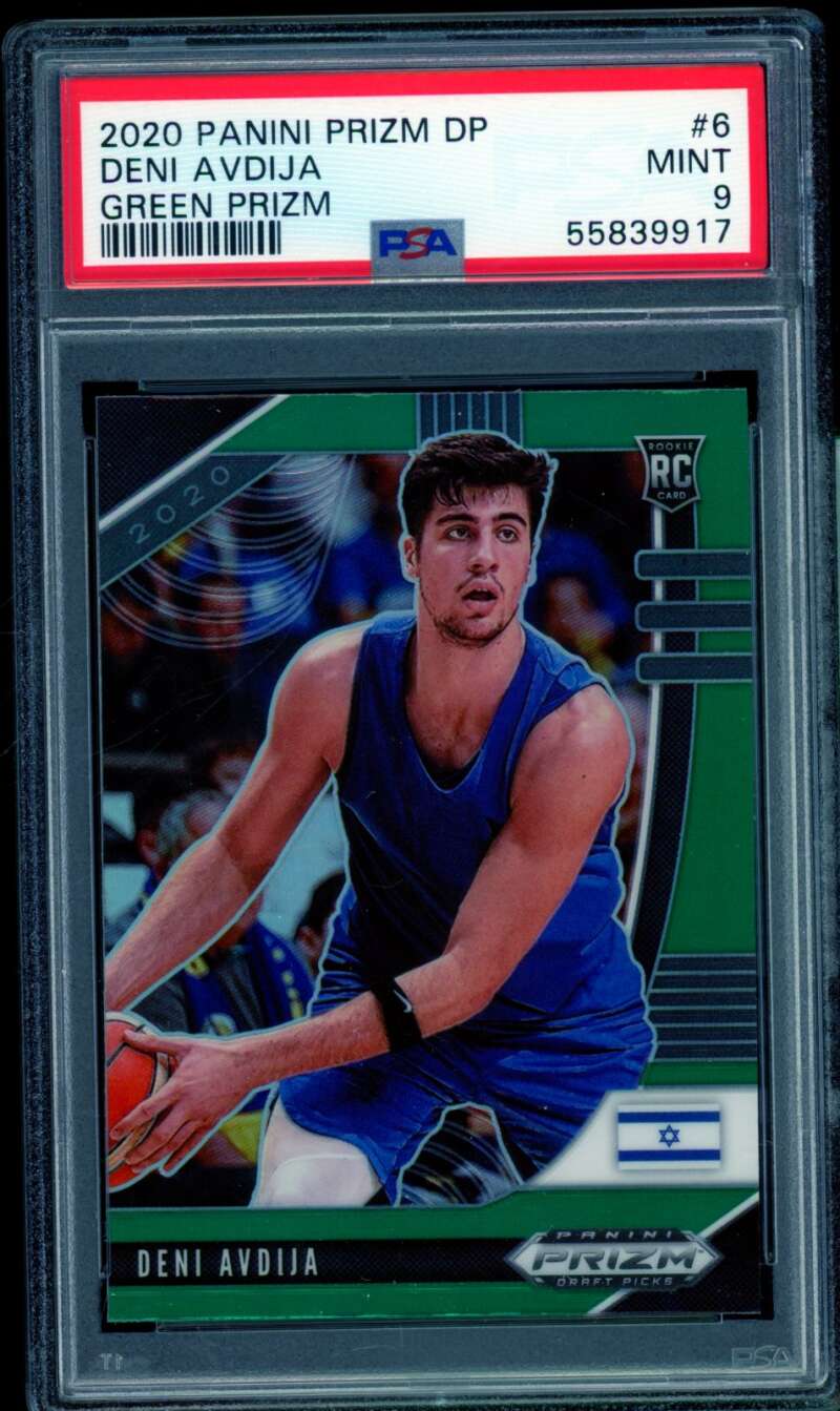 Deni Avdija Rookie Card 2020-21 Panini Prizm DP Green #6 PSA 9 Image 1