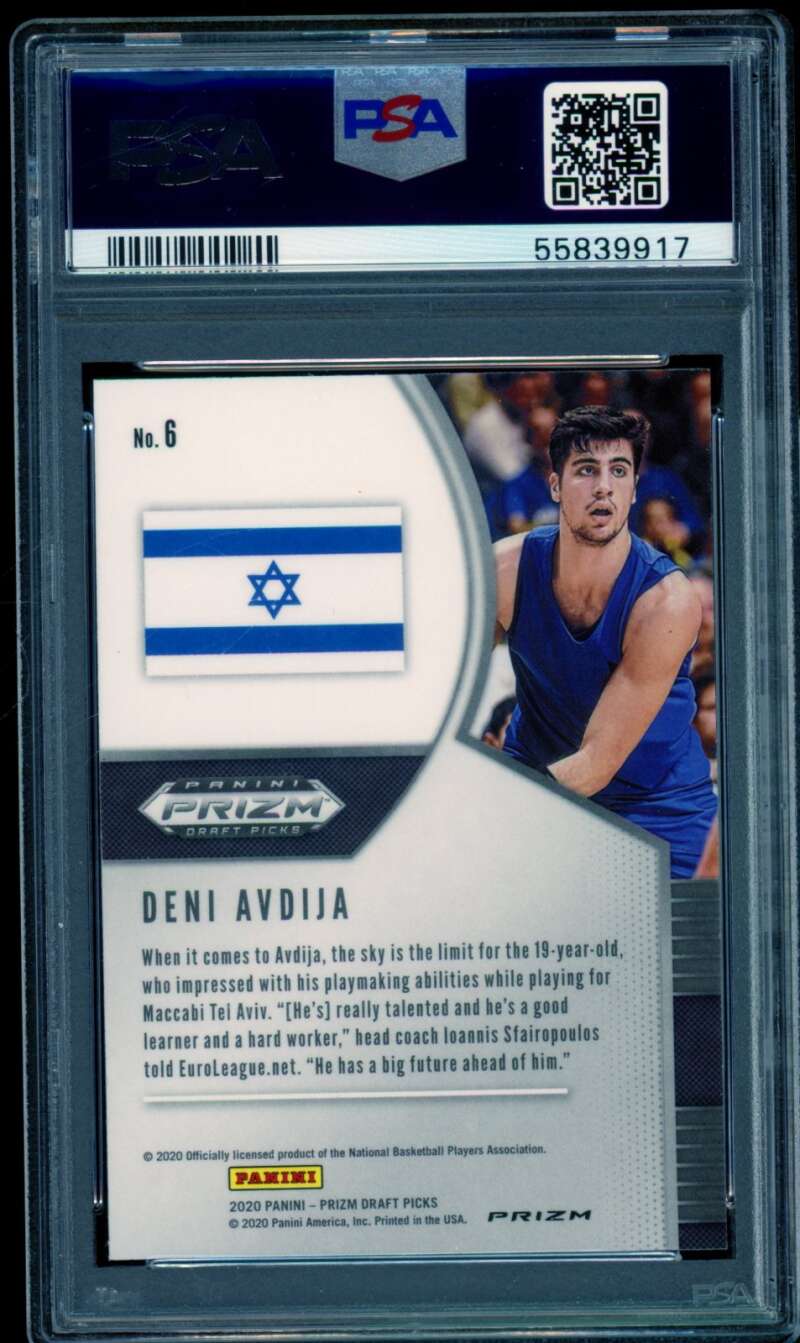 Deni Avdija Rookie Card 2020-21 Panini Prizm DP Green #6 PSA 9 Image 2