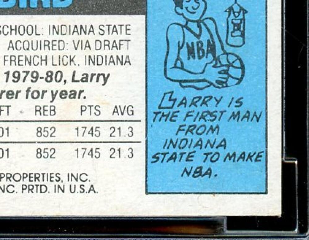 1980-81 Topps #6 Magic Johnson / Erving/ Larry Bird Rookie BGS BCCG 9 Near Mint+ Image 10