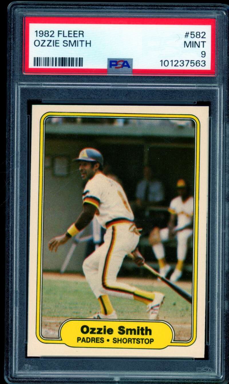 Ozzie Smith Card 1982 Fleer #582 PSA 9 Image 1