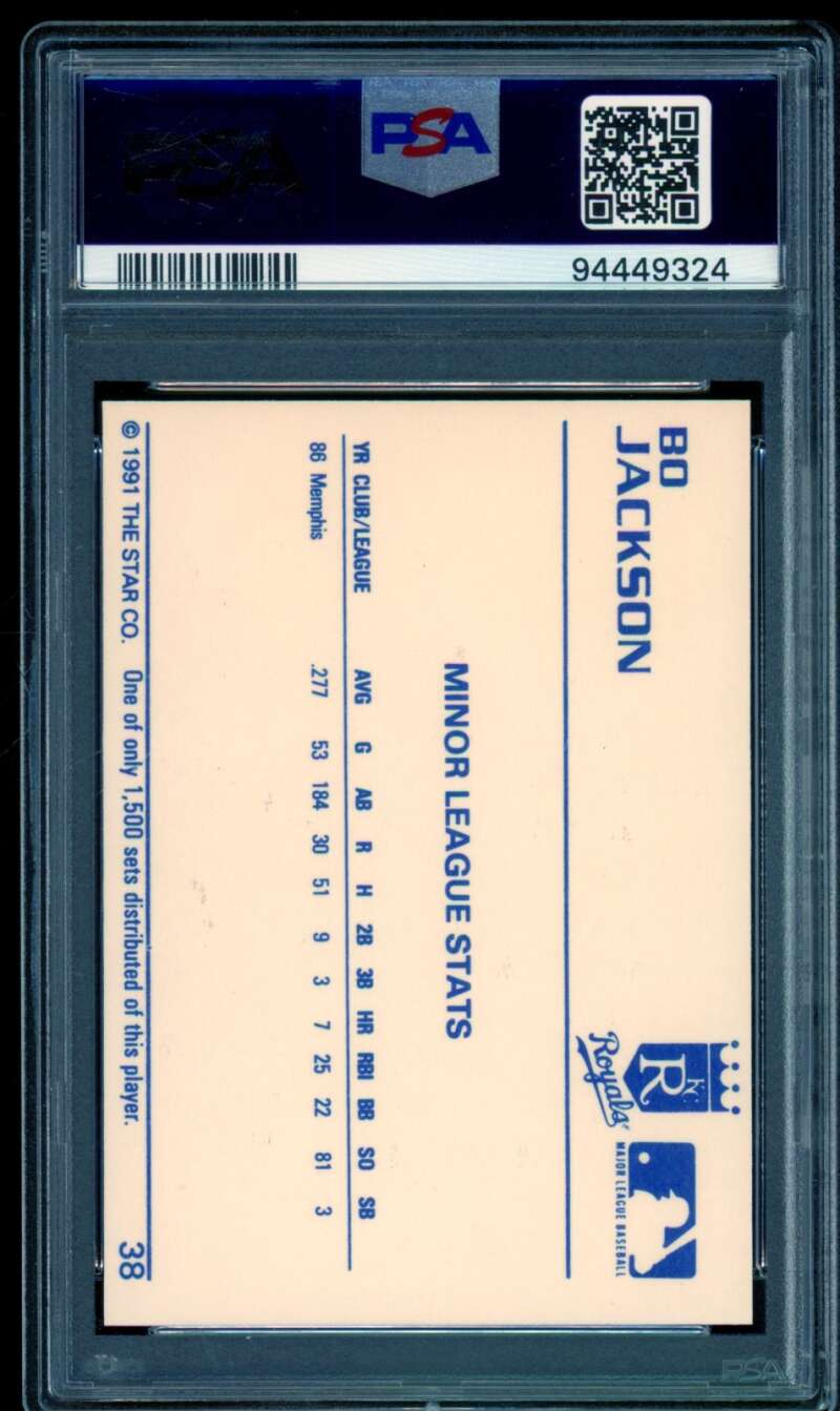 Bo Jackson Card 1991 Star Gold Edition Minor League Stats #38 PSA 8 Image 2