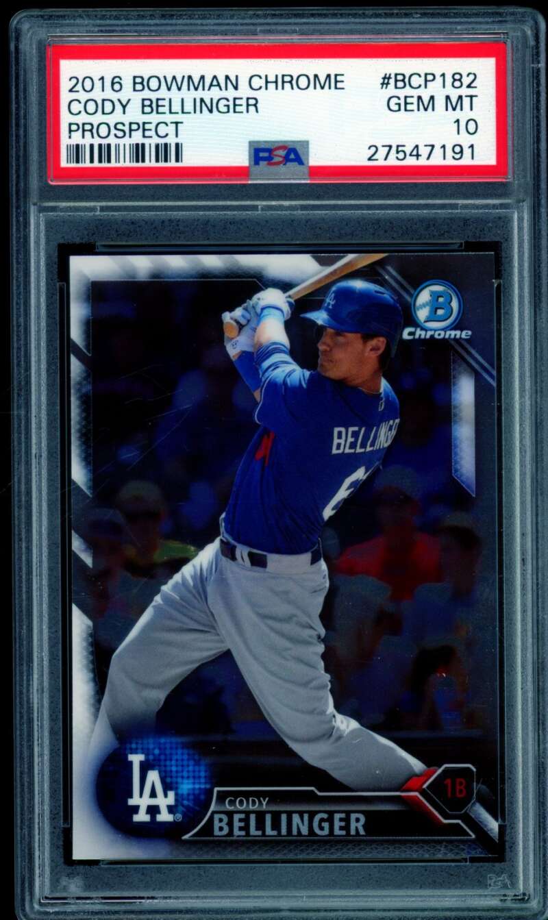 Cody Bellinger Rookie Card 2016 Bowman Chrome Prospects #BCP182 PSA 10 Image 1