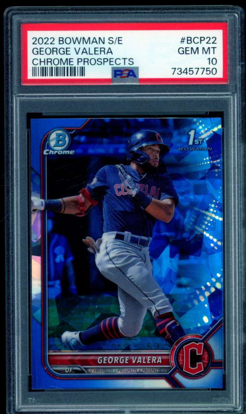 George Valera Rookie Card 2022 Bowman S/E Chrome Prospects #BCP22 PSA 10 Image 1