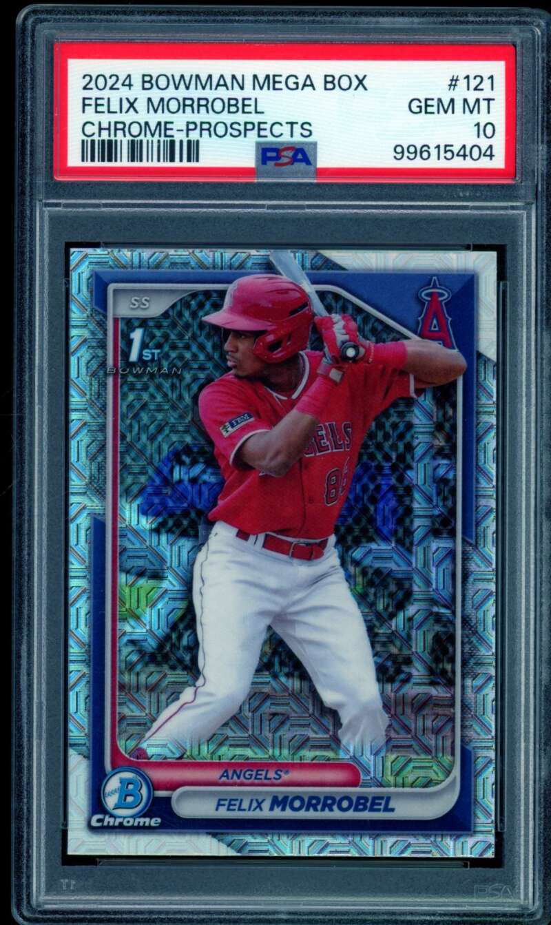 Felix Morrobel Rookie Card 2024 Bowman Mega Box Chrome Prospects #121 PSA 10 Image 1