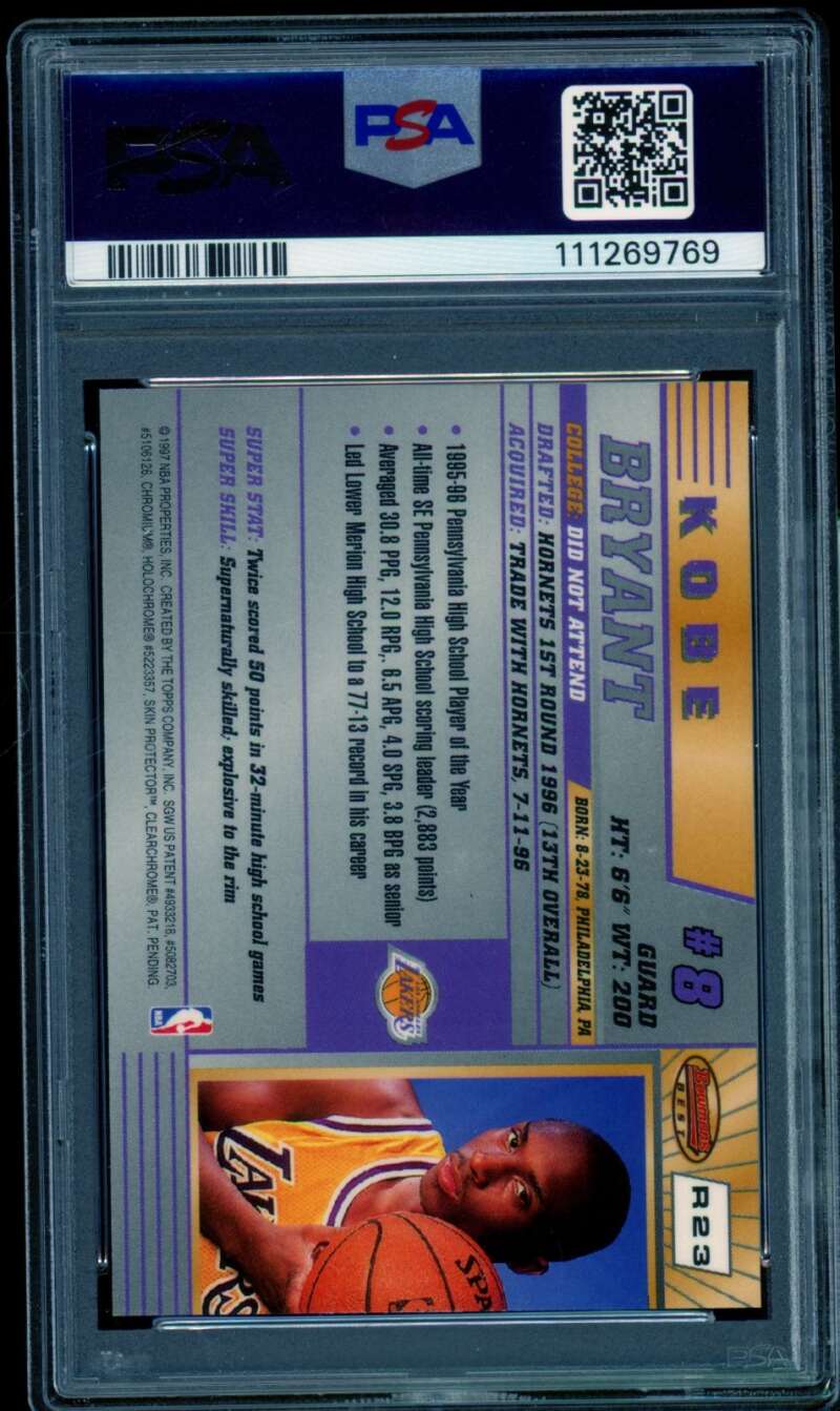 Kobe Bryant Rookie Card 1996-97 Bowman's Best #R23 PSA 9 Image 2