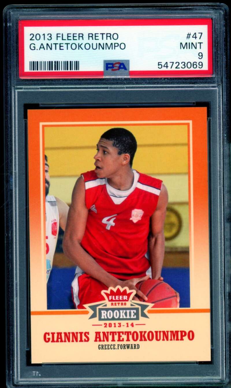 Giannis Antetokounmpo Rookie Card 2013-14 Fleer Retro #47 PSA 9 Image 1