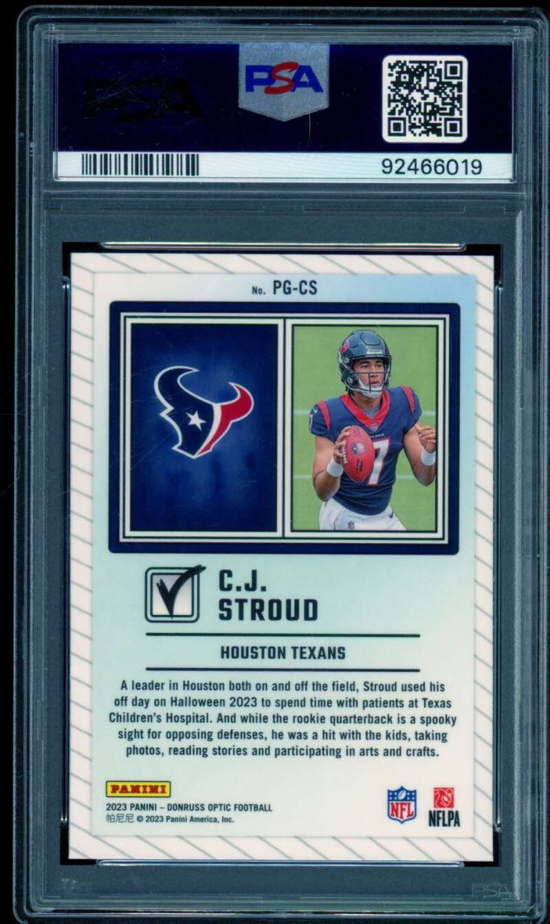C.J. Stroud Rookie Card 2023 Donruss Optic Passing Grade #PGCS PSA 9 Image 2