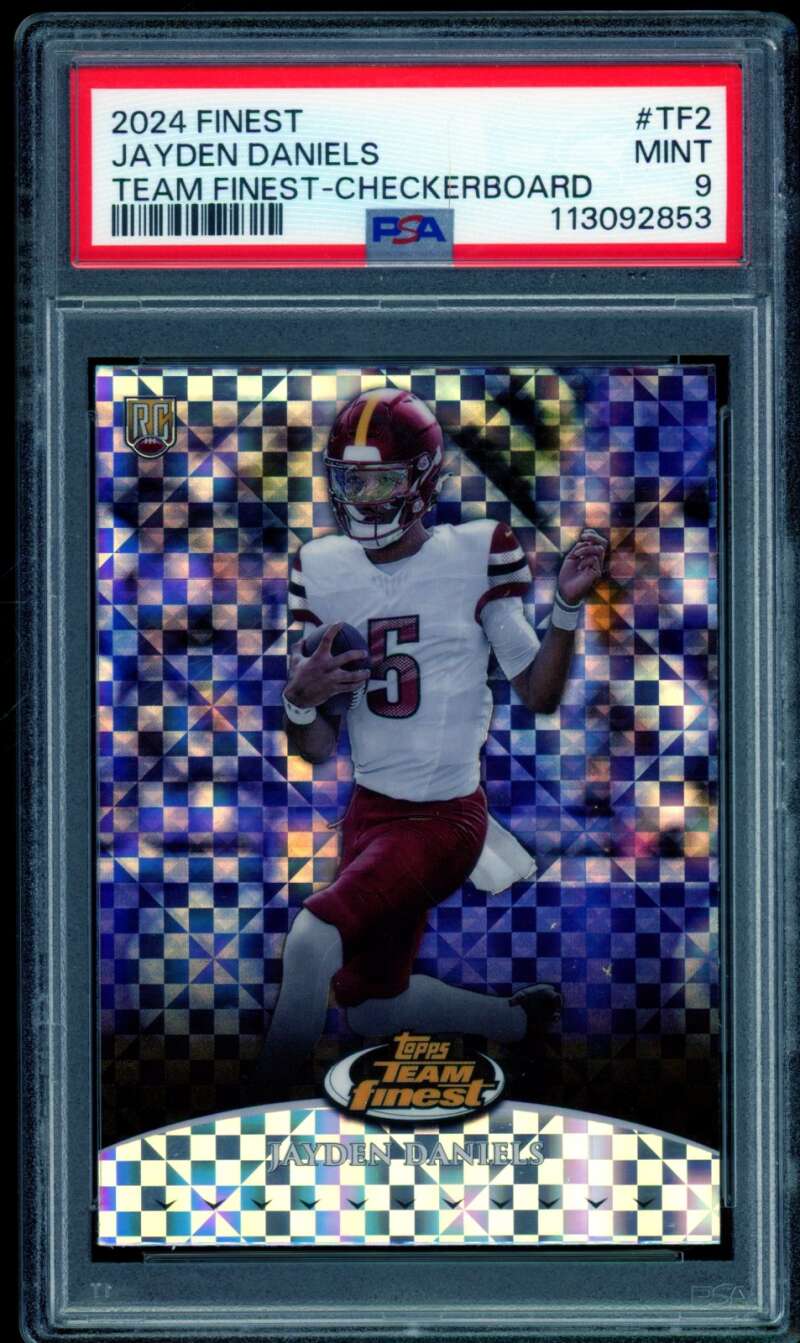 Jayden Daniels Rookie Card 2024 Finest Team Checkerboard #Tf2 PSA 9 Image 1