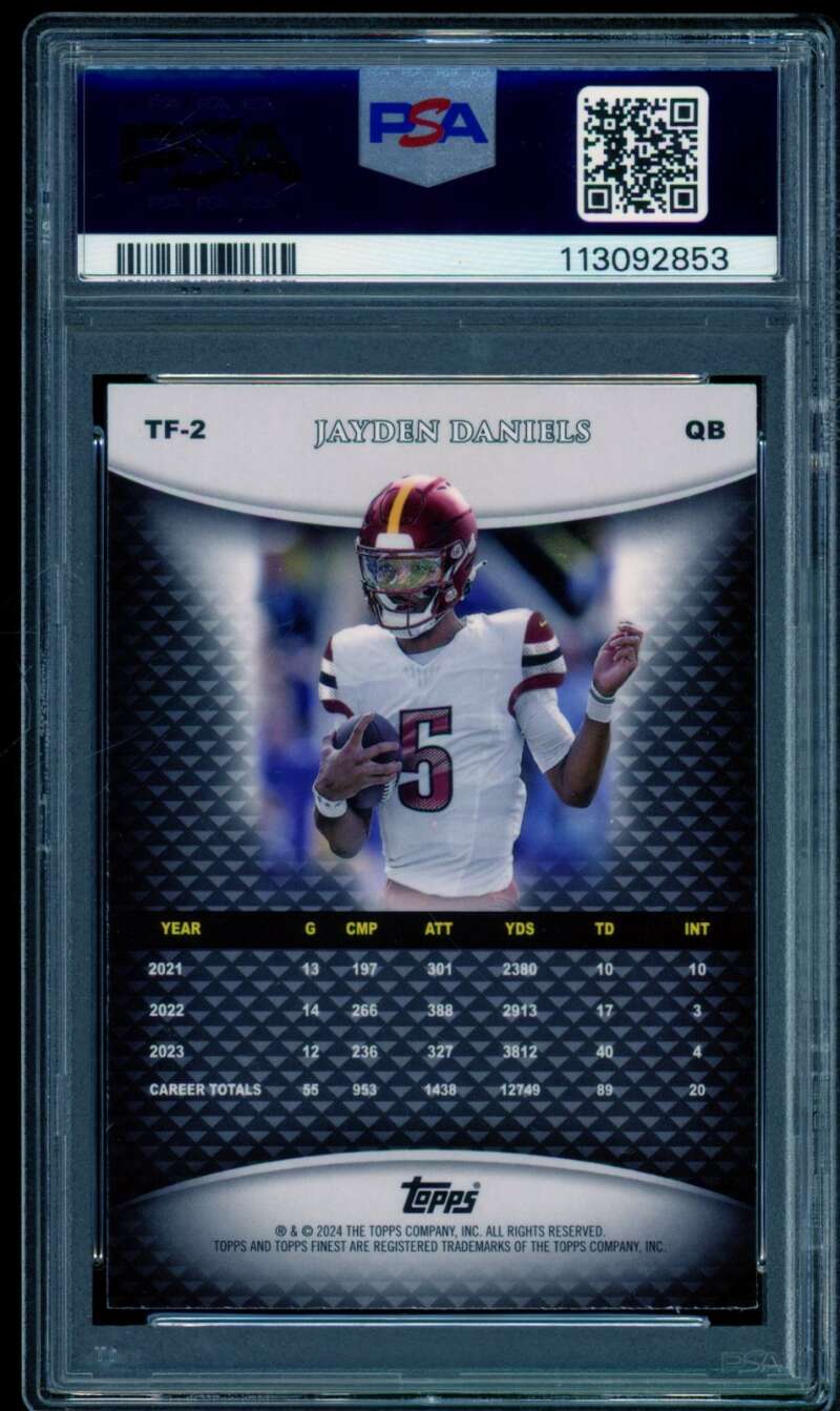Jayden Daniels Rookie Card 2024 Finest Team Checkerboard #Tf2 PSA 9 Image 2