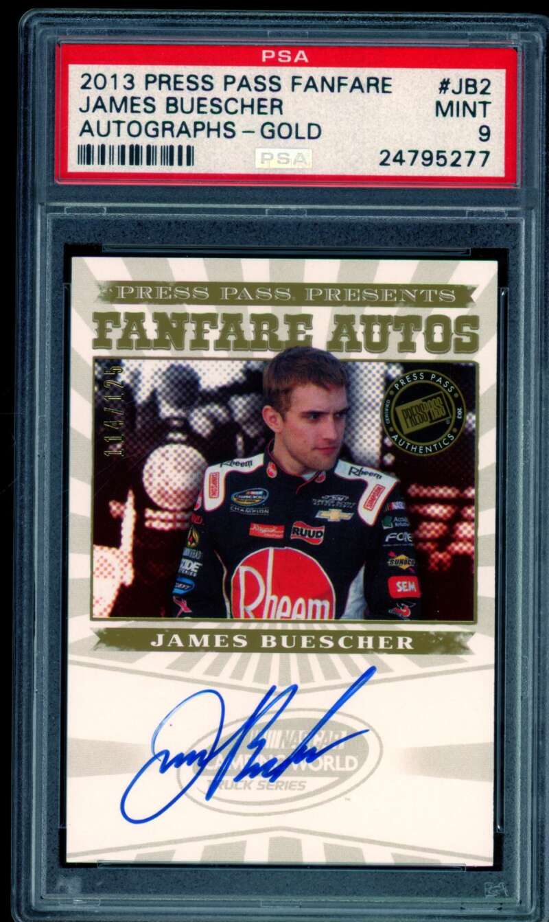 James Buescher Card 2013 Press Pass Fanfare Autographs Gold #JB2 PSA 9 Image 1
