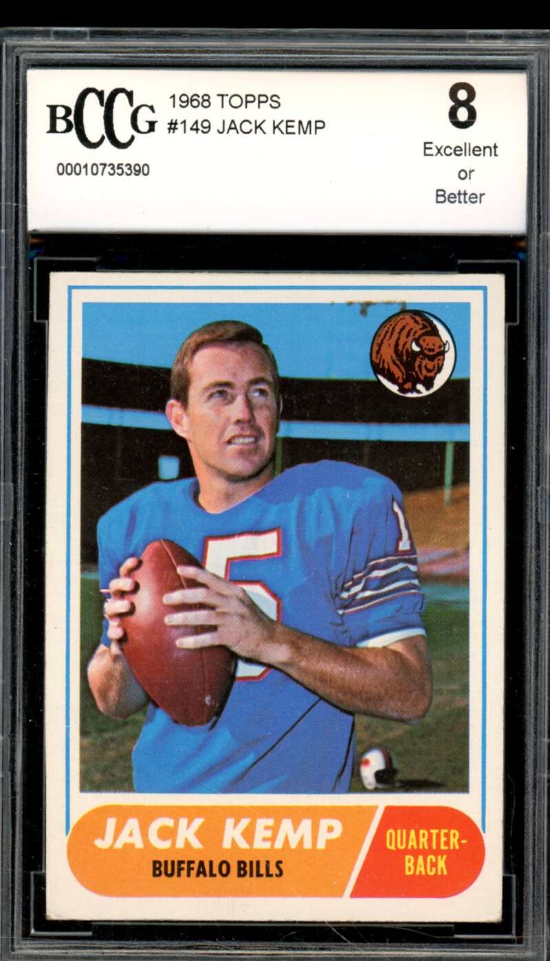 1968 Topps #149 Jack Kemp Card BGS BCCG 8 Excellent+ Image 1