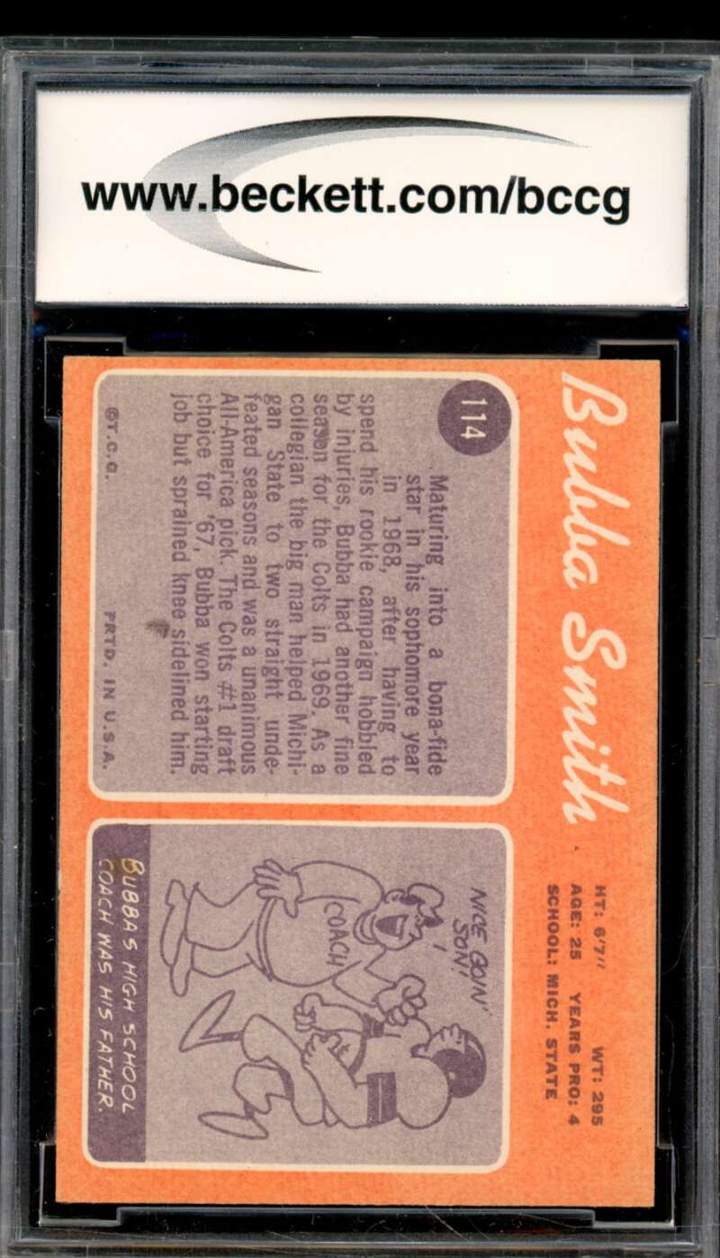 1970 Topps #114 Bubba Smith Rookie Card BGS BCCG 9 Near Mint+ Image 2