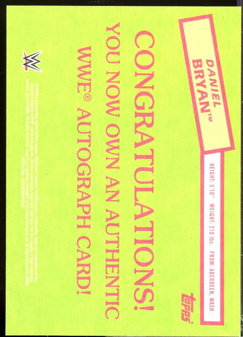Daniel Bryan Card 2015 Topps Heritage WWE Autographs #NNO  Image 2