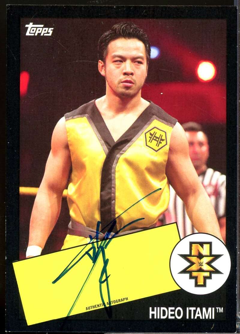 Hideo Itami Card 2015 Topps Heritage WWE Autographs Black /50 #NNO  Image 1
