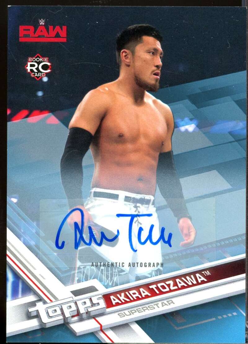 Akira Tozawa Card 2017 Topps WWE Then Now Forever Autographs Blue /50 #104  Image 1