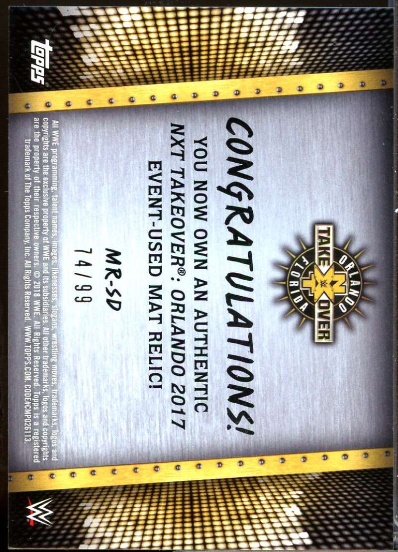 Scott Dawson 2018 Topps WWE NXT TakeOver Orlando Mat Relics Bronze /99 #MRSD  Image 2