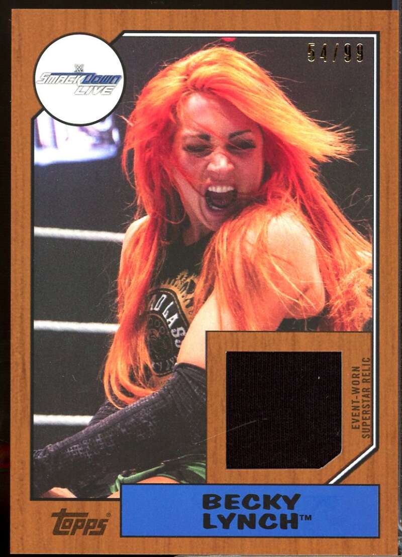 Becky Lynch Card 2017 Topps Heritage WWE Shirt Relics /99 #RBK  Image 1