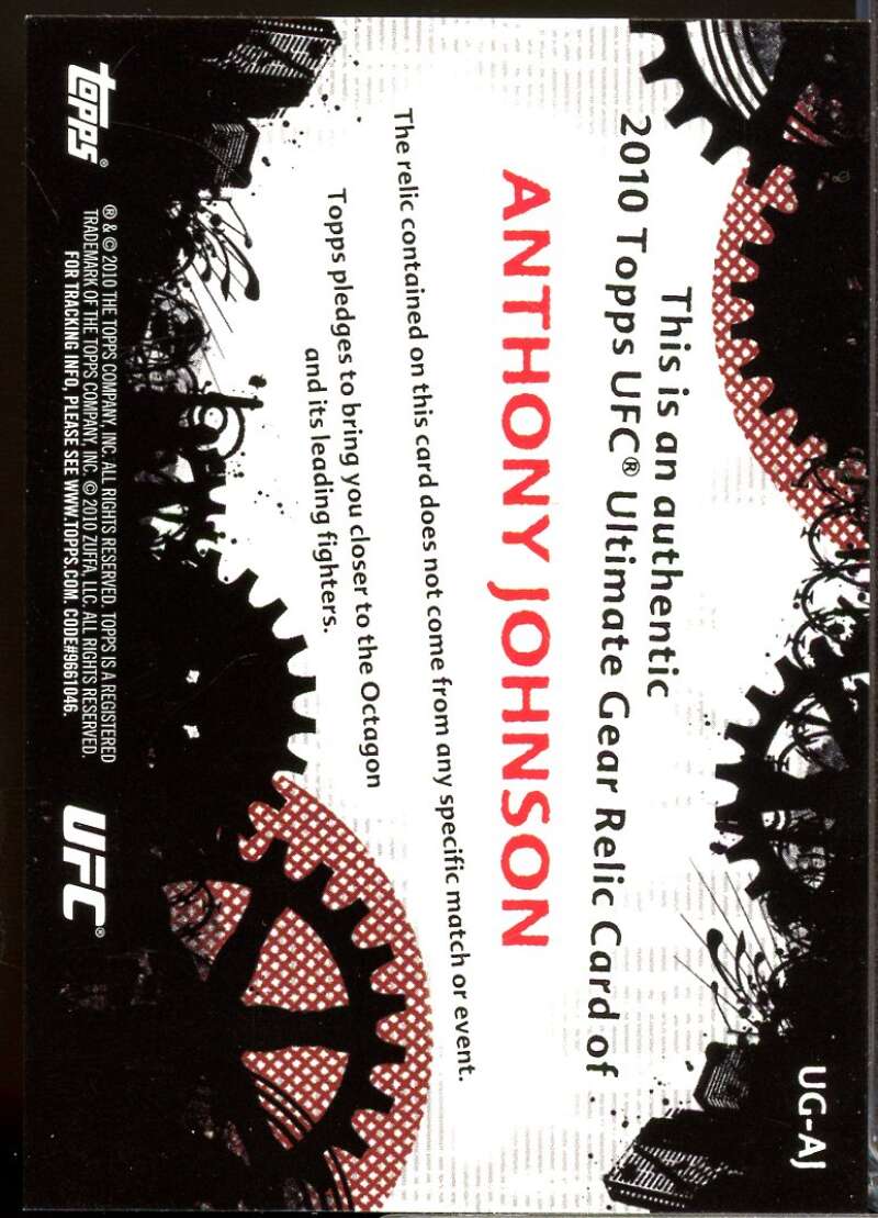 Anthony Johnson Card 2010 Topps UFC Ultimate Gear #UGAJ  Image 2