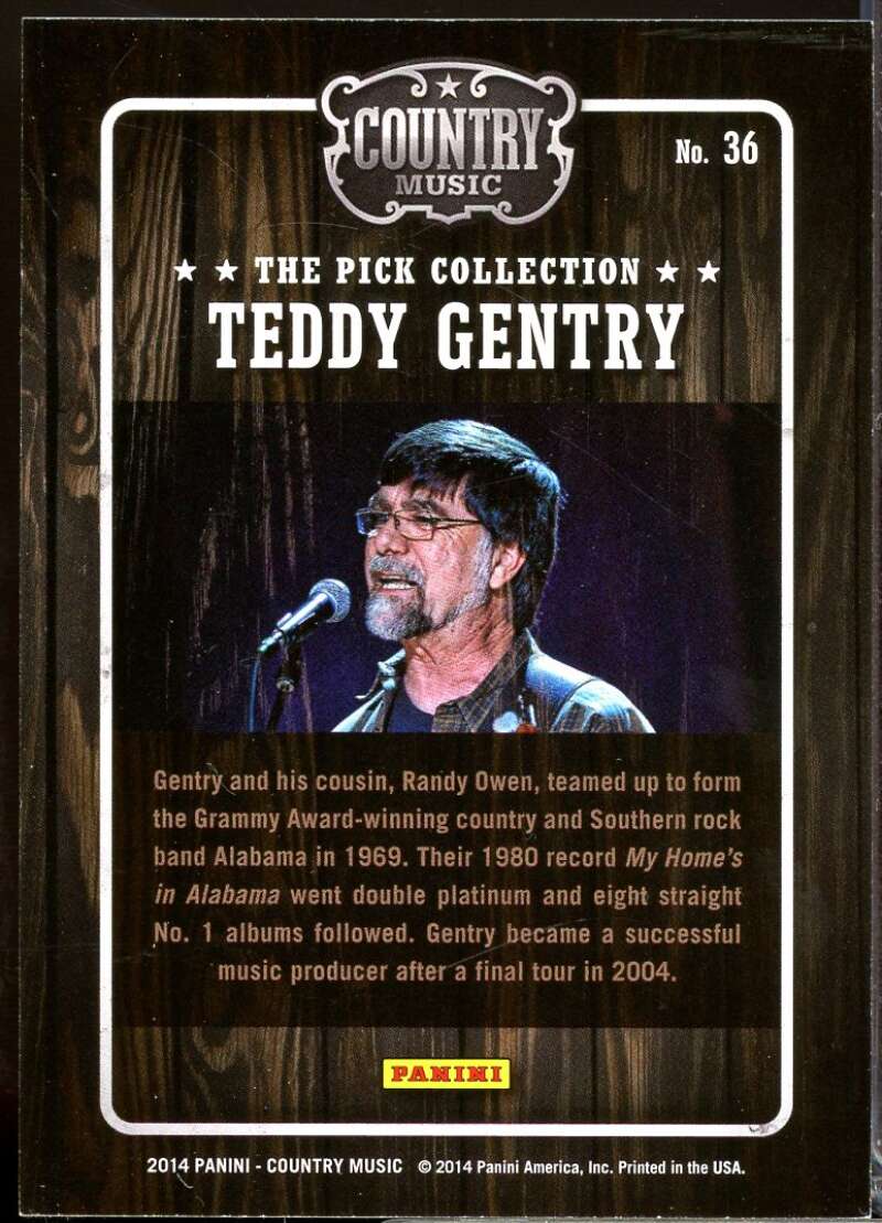 Teddy Gentry Card 2015 Panini Country Music Pick Collection #36  Image 2