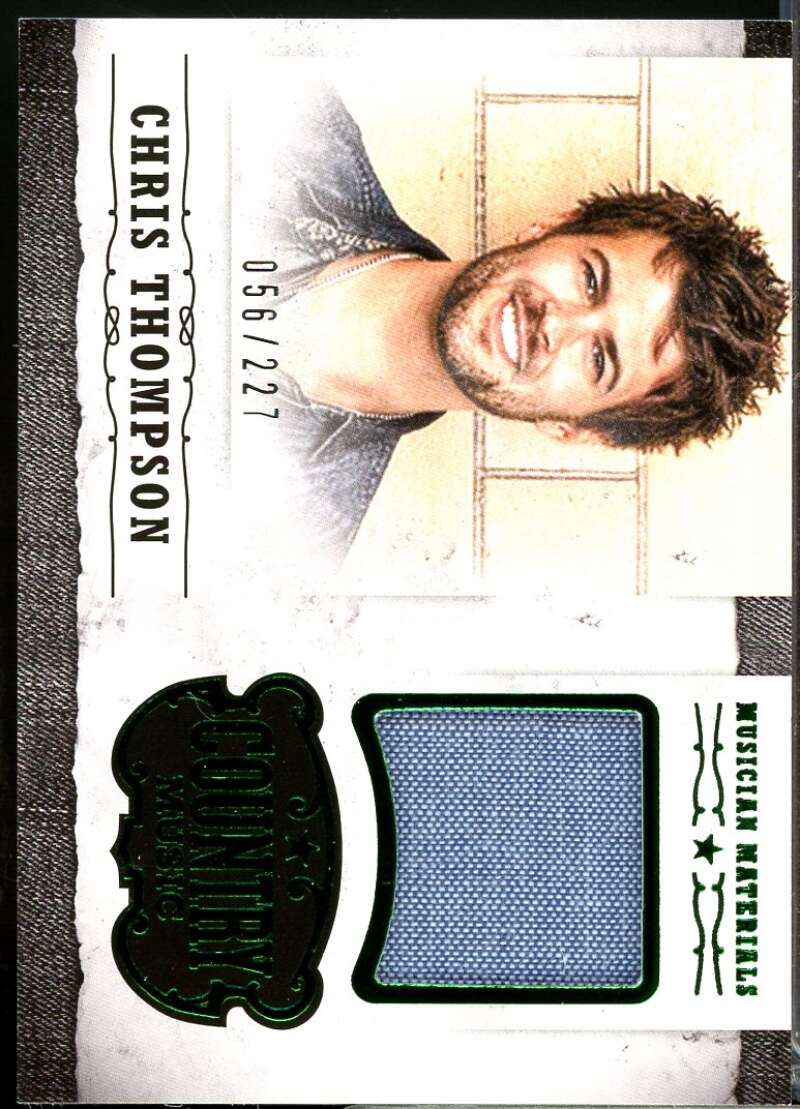 Chris Thompson Card 2015 Panini Country Music Musician Materials Green /227 #4  Image 1