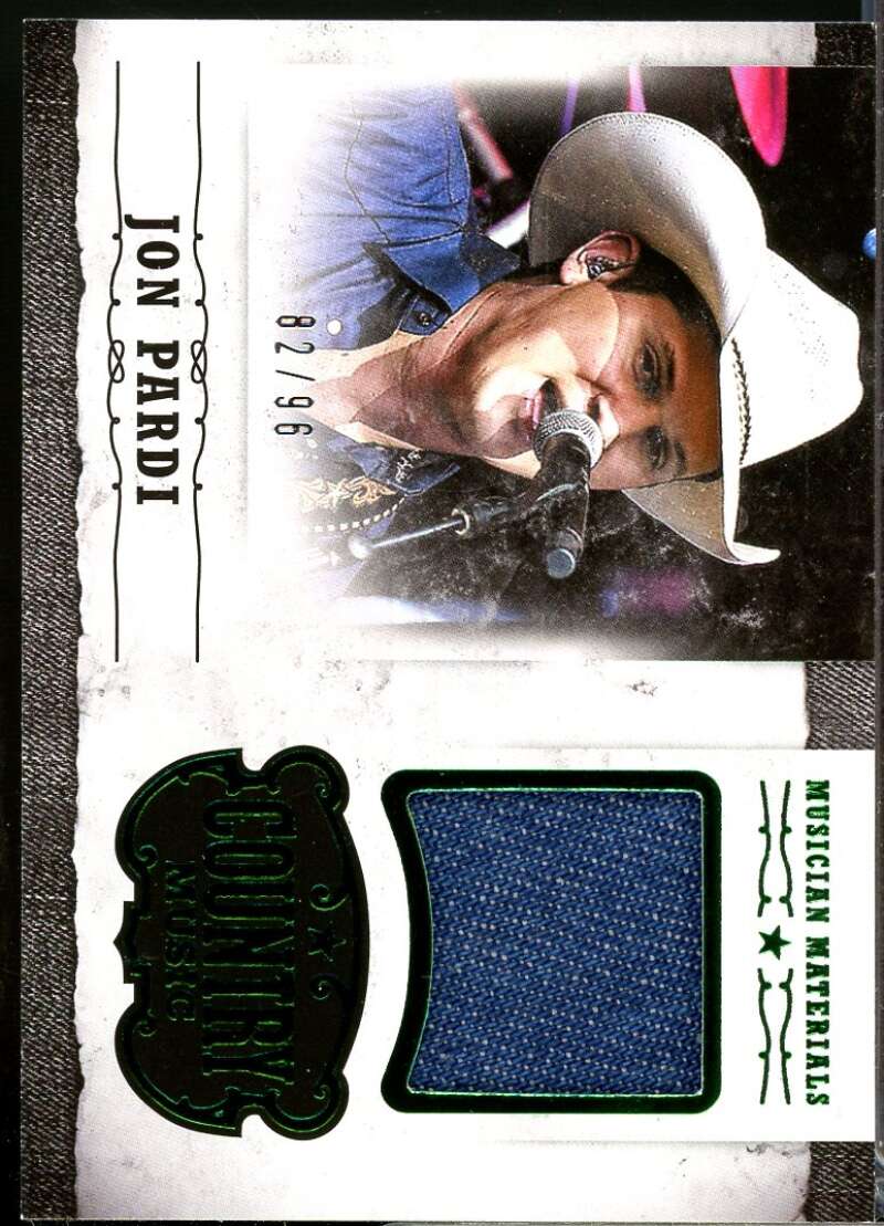 Jon Pardi Card 2015 Panini Country Music Musician Materials Green /96 #47  Image 1