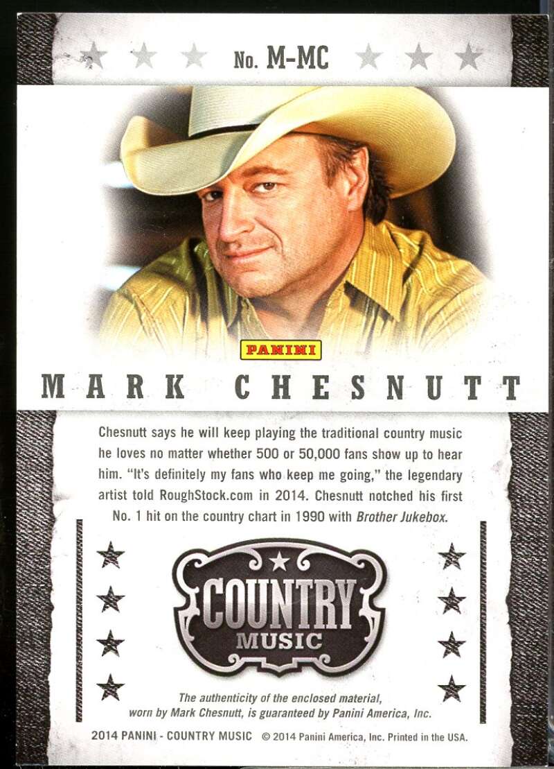 Mark Chesnutt Card 2015 Panini Country Music Musician Materials Green /149 #34  Image 2