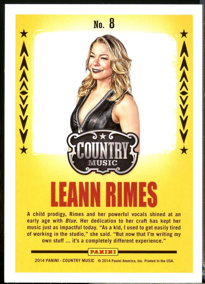 LeAnn Rimes Card 2015 Panini Country Music Backstage Pass Green #8  Image 2