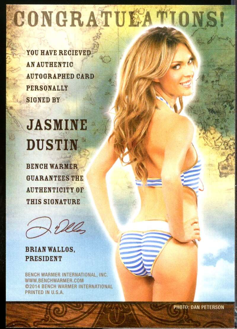 Jasmine Dustin Card 2015 Bench Warmer Treasure Chest Autographs #36  Image 2
