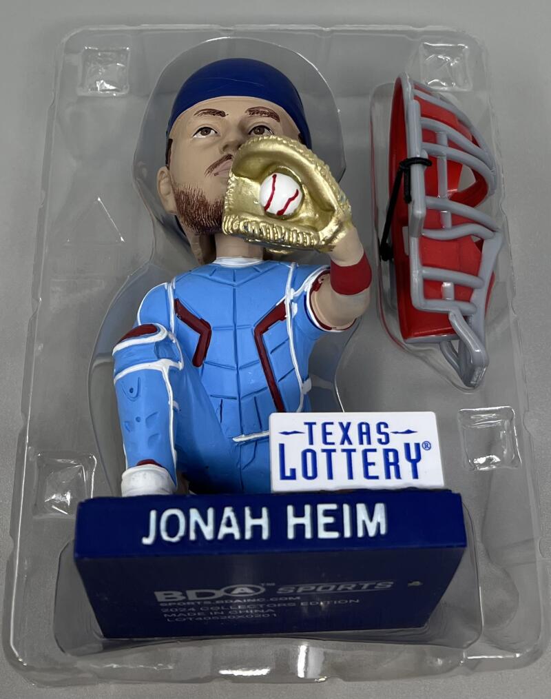 Texas Rangers Jonah Heim Gold Glove Award Bobblehead Image 3