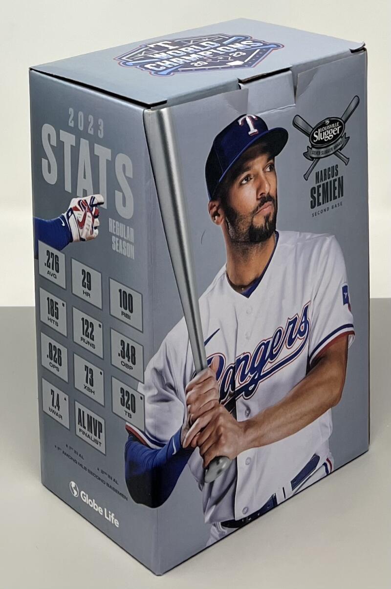 Texas Rangers World Champions Marcus Semien Silver Slugger Award Bobblehead Image 1