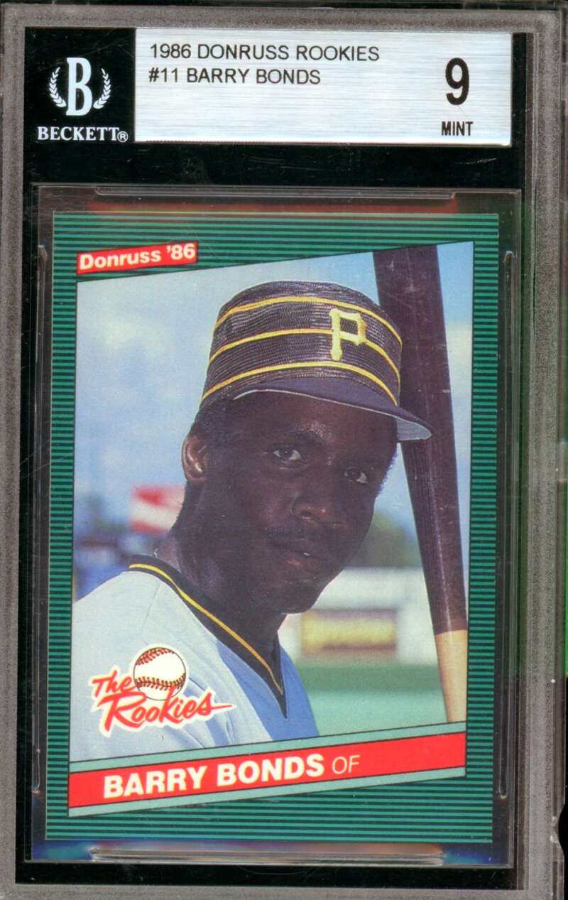 Barry Bonds Rookie Card 1986 Donruss Rookies #11 BGS 9 Image 1