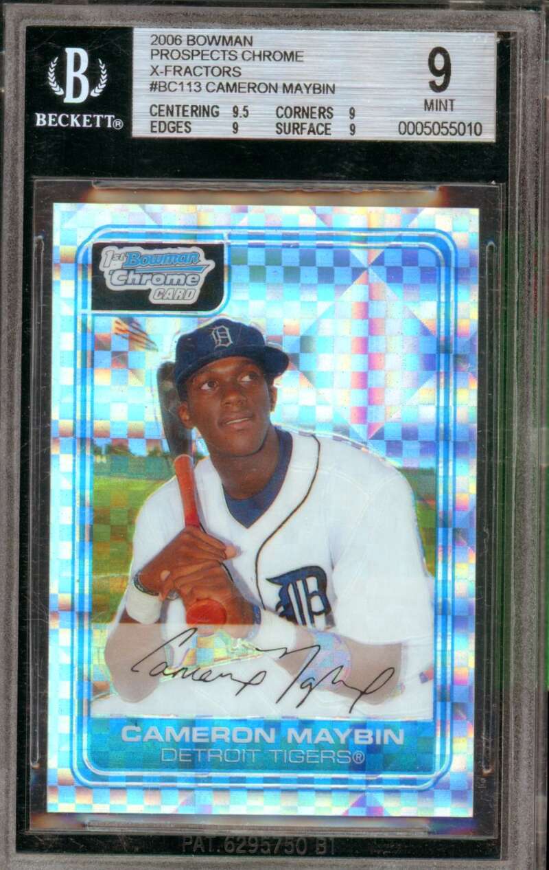 Cameron Maybin 2006 Bowman Prospects Chrome X-Fractors #113 BGS 9.5 (holder) Image 1