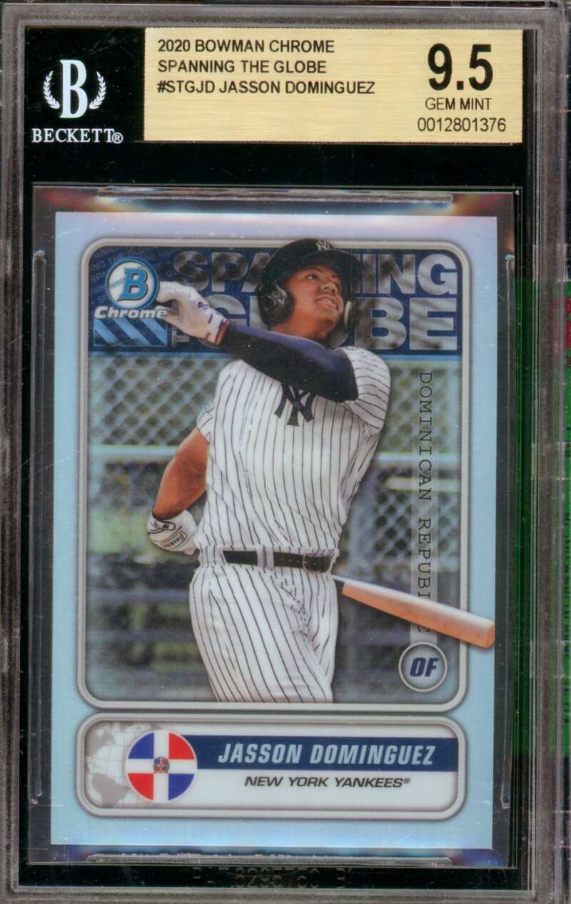 Jasson Dominguez Rookie Card 2020 Bowman Chrome Spanning Globe #STGJD BGS 9.5 Image 1