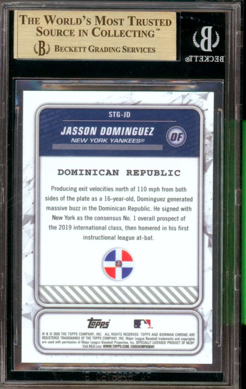 Jasson Dominguez Rookie Card 2020 Bowman Chrome Spanning Globe #STGJD BGS 9.5 Image 2