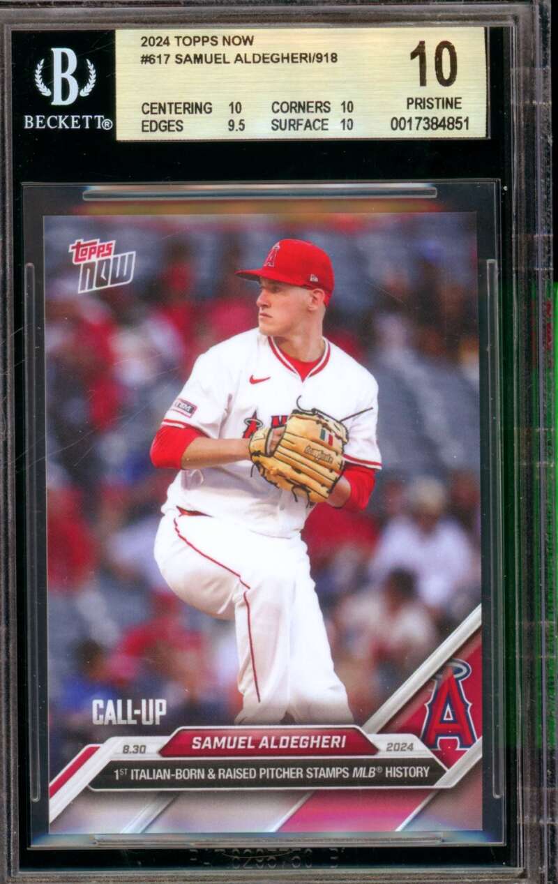 Samuel Aldegheri Rookie Card 2024 Topps Now #617 (PRISTINE) BGS 10 Image 1
