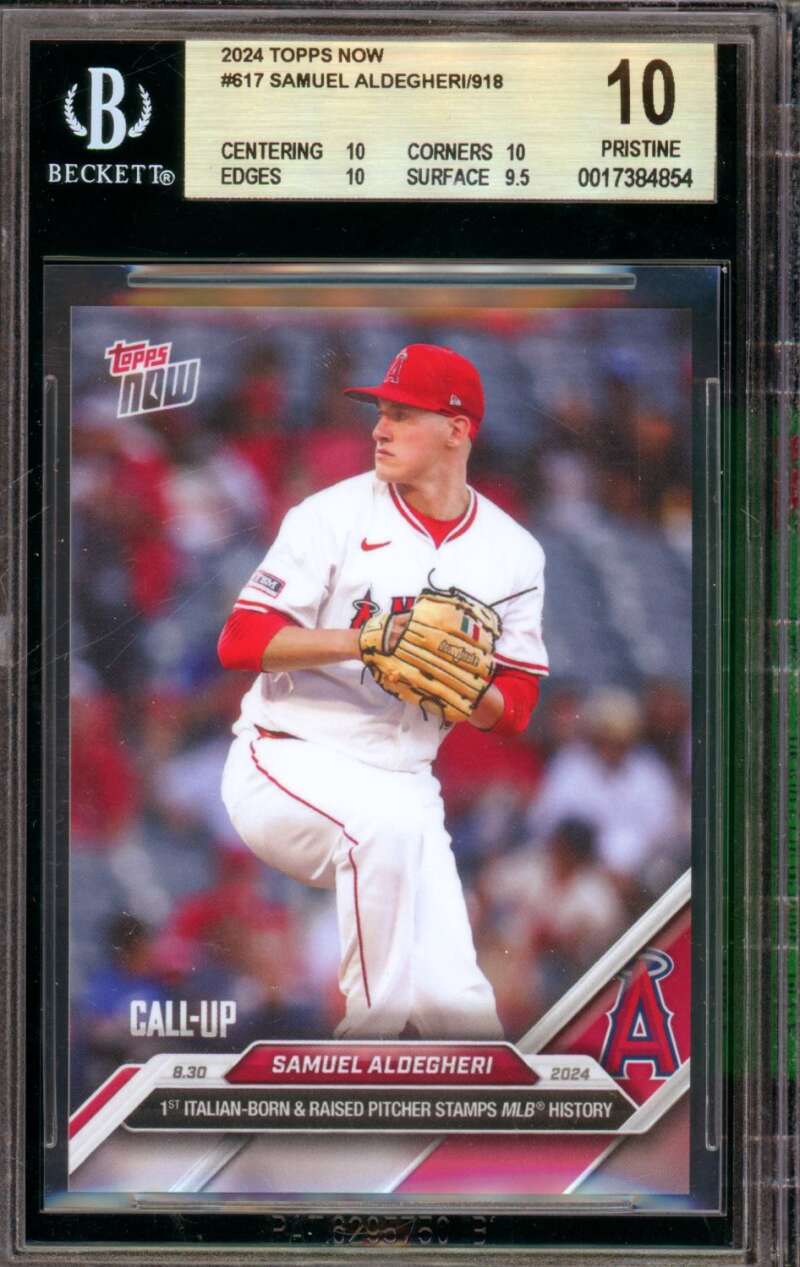 Samuel Aldegheri Rookie Card 2024 Topps Now #617 (PRISTINE) BGS 10 Image 1