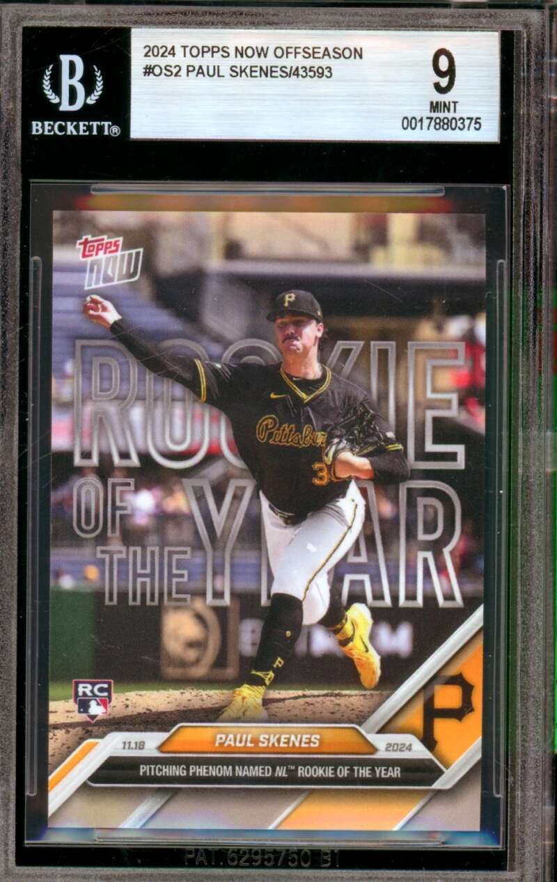Paul Skenes Rookie Card 2024 Topps Now Offseason #os2 BGS 9 Image 1