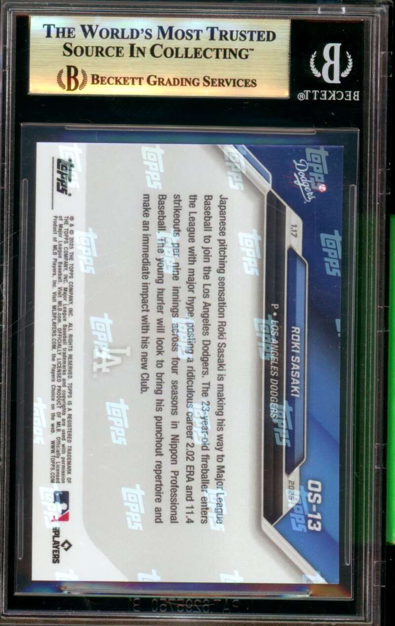 Roki Sasaki Rookie Card 2024 Topps Now #OS13 BGS 9.5 Image 2
