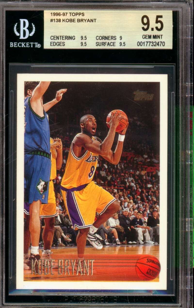 Kobe Bryant Rookie Card 1996-97 Topps #138 BGS 9.5 Image 1