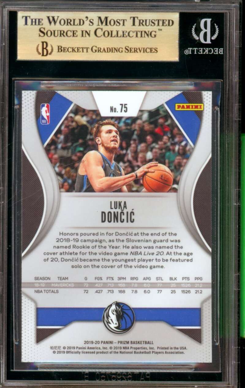 Luka Doncic Card 2019-20 Panini Prizm #75 BGS 9.5 Image 2