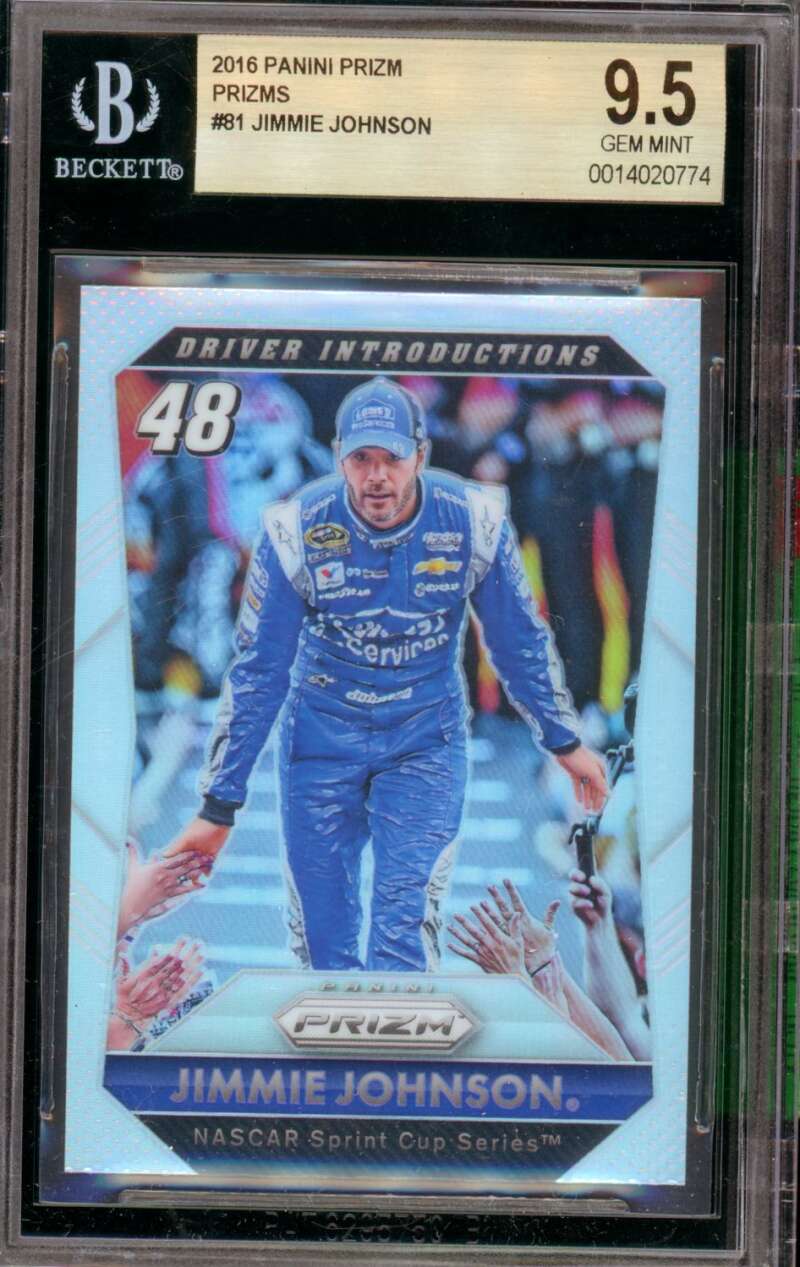 Jimmie Johnson Card 2016 Panini Prizm Silver (pop 1) #81 BGS 9.5 Image 1