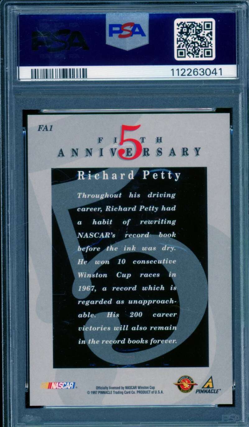 Richard Petty Card 1997 Action Packed Autograph #FA1 PSA/DNA Auto 9 Image 2