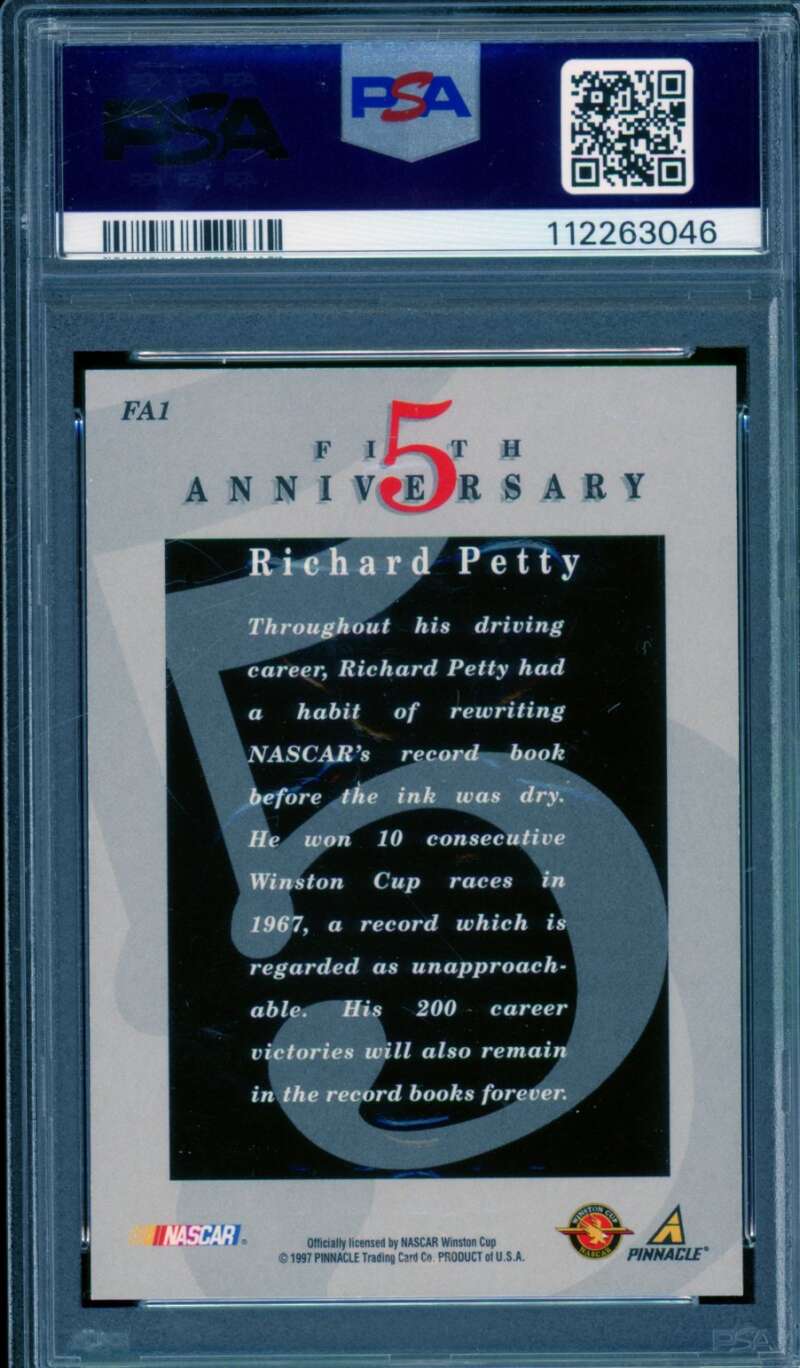 Richard Petty Card 1997 Action Packed Autograph #FA1 PSA/DNA Auto 9 Image 2