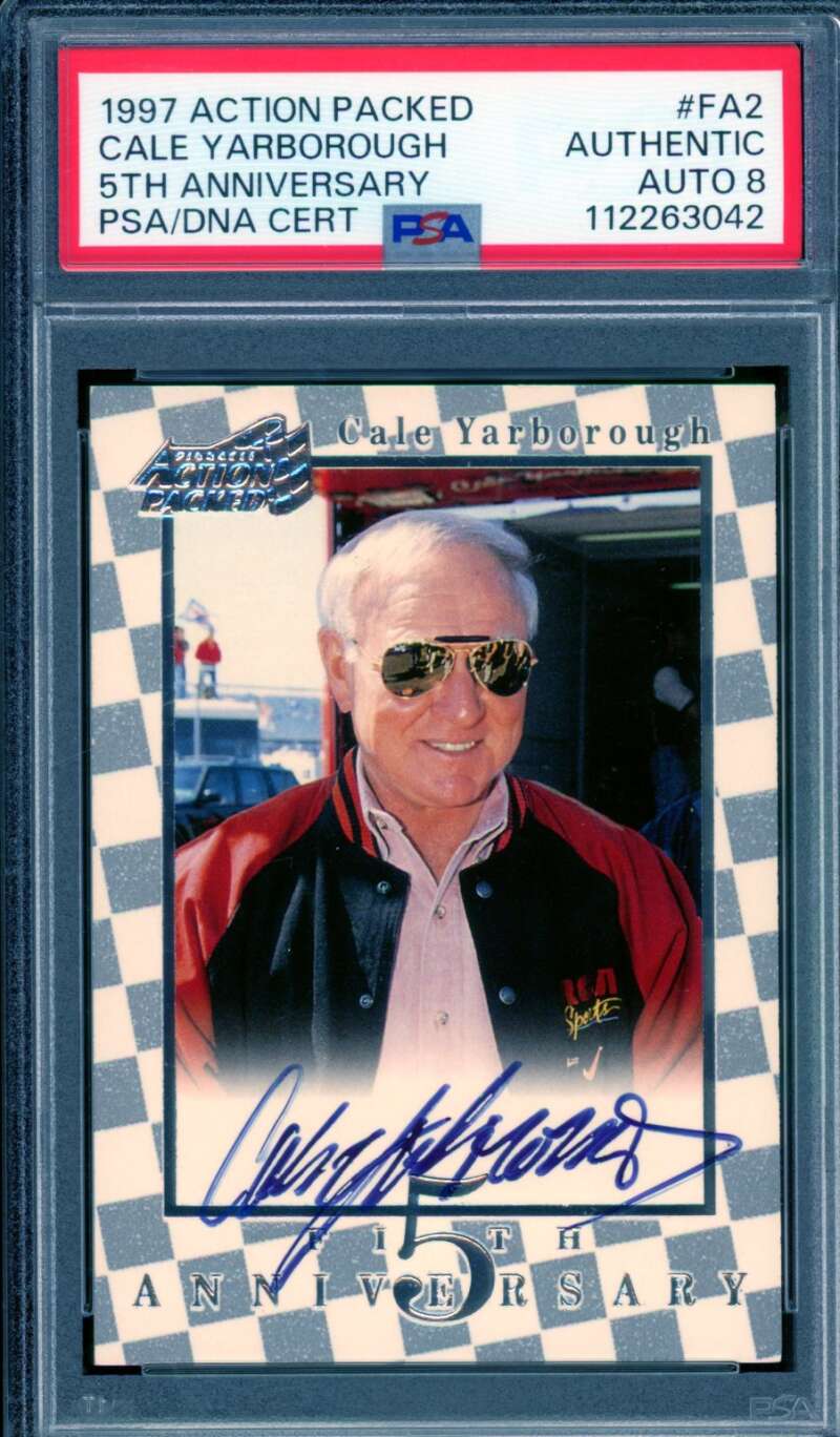 Cale Yarborough Card 1997 Action Packed Autograph #FA2 PSA/DNA Auto 8 Image 1