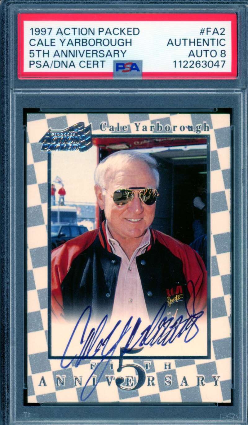 Cale Yarborough Card 1997 Action Packed Autograph #FA2 PSA/DNA Auto 8 Image 1