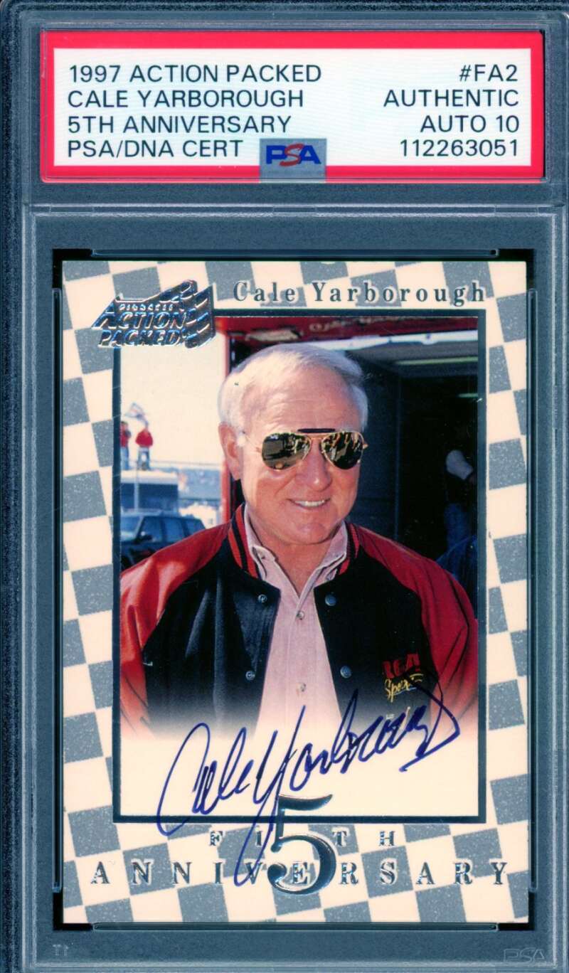 Cale Yarborough Card 1997 Action Packed Autograph #FA2 PSA/DNA Auto 10 Image 1