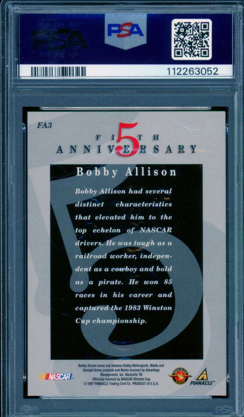 Bobby Allison Card 1997 Action Packed Autograph #FA3 PSA/DNA Auto 9 Image 2
