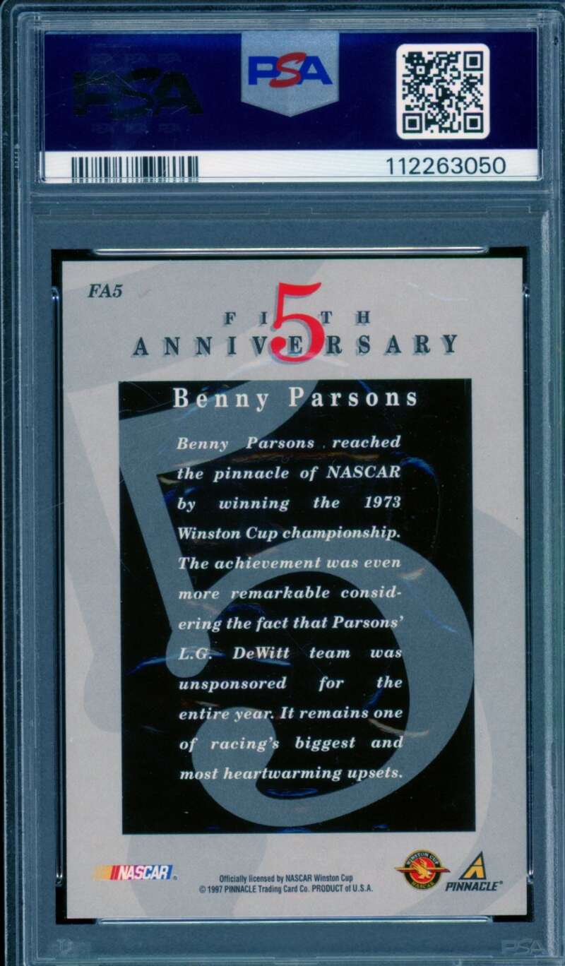 Benny Parsons Card 1997 Action Packed Autograph #Fa5 PSA/DNA Auto 9 Image 2