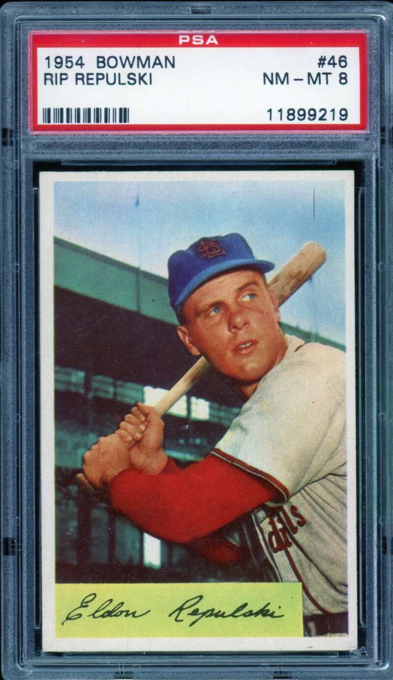 Rip Repulski Card 1954 Bowman #46 PSA 8 Image 1